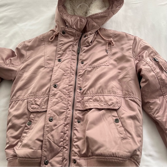 Pink American Eagle Sherpa Lined Bomber Jacket - Picture 3 of 5